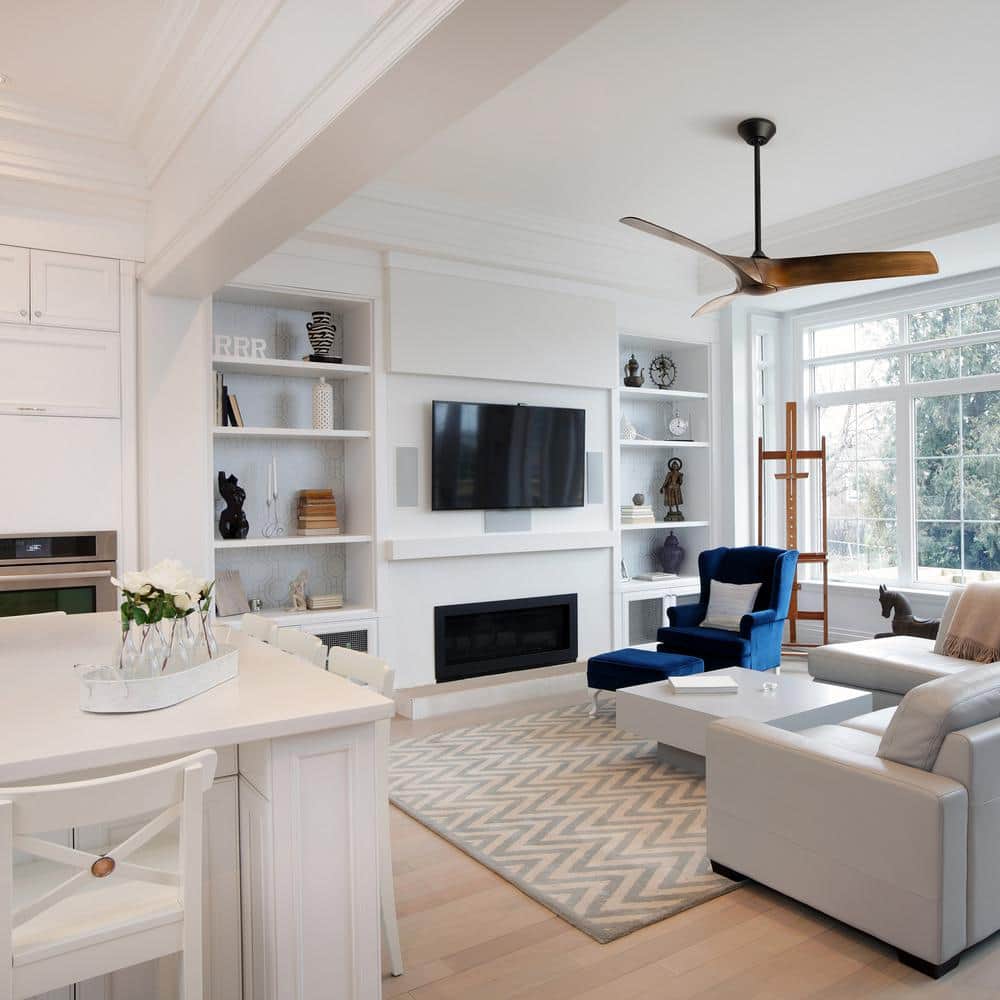 Zephyr 52" Matte White Smart Ceiling Fan with LED Light and Remote
