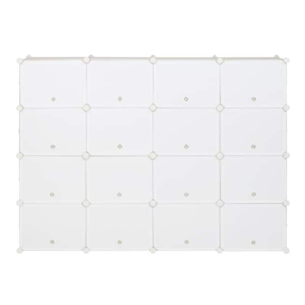 63.78 in. H 56-Pair White Shoe Rack