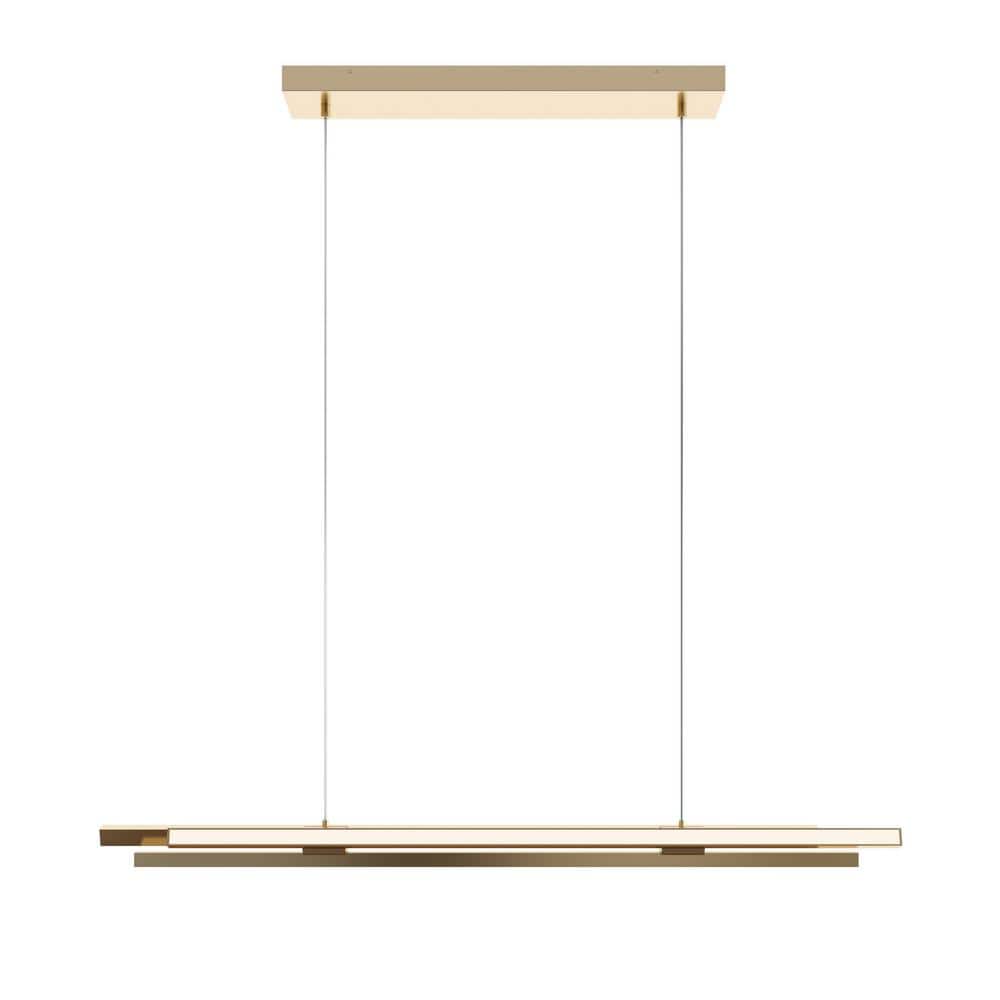 Indra 40-Watt 3-Light Satin Brass Integrated LED Pendant Light with Metal Shade price history on PriceWatchPro