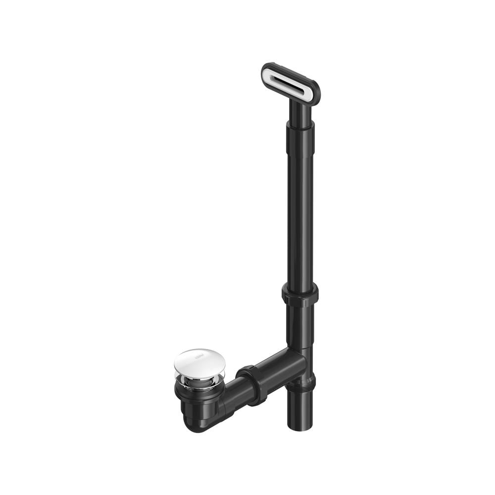 Black and White PVC Tub Overflow and Drain Kit