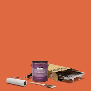 1 gal. #P200-7 Bonfire Night Ultra Eggshell Enamel Interior Paint and 5-Piece Wooster Set All-in-1 Project Kit