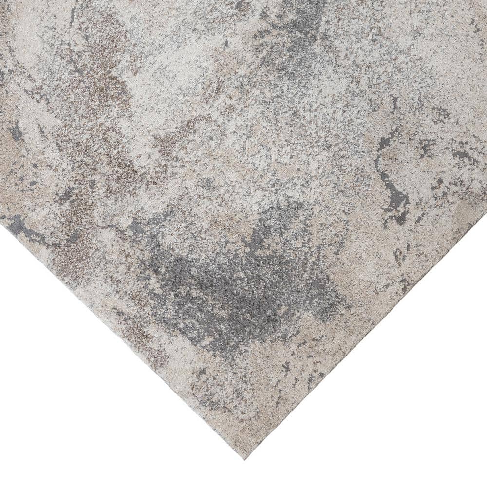 Elysian Cream Abstract Synthetic 8' x 10' Area Rug