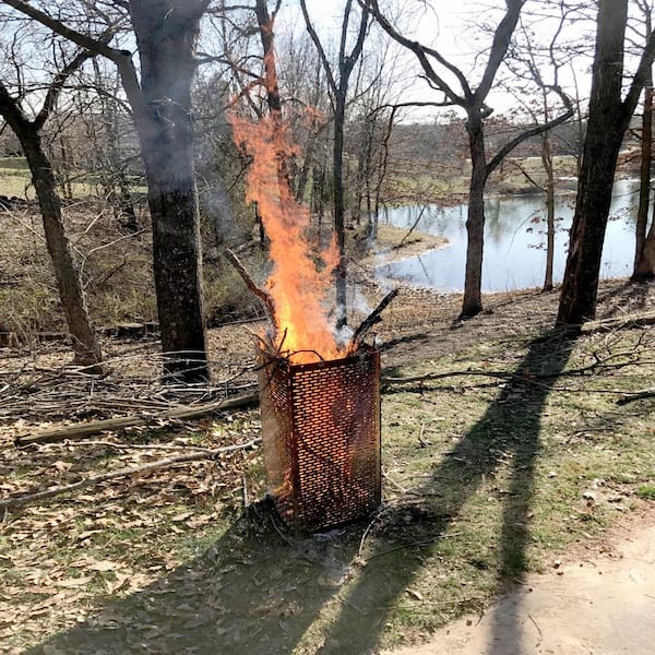 Incinerator Outdoor Trashcan Stainless Steel Burn Bin Barrel
