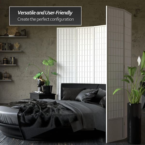 7 ft. White 8-Panel Room Divider