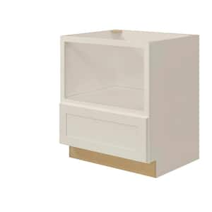 Avondale 30 in W x 24 in D x 34.5 in H Ready to Assemble Plywood Shaker Microwave Base Kitchen Cabinet in Antique White