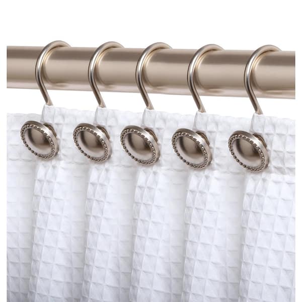 Utopia Alley Shower Rings Hooks Rustproof Zinc Shower Curtain Hooks Rings in Brushed Nickel (Set of 12)