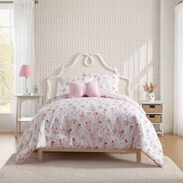 Laura Ashley Ballerina Divas 4 Piece Champagne Pink Microfiber
