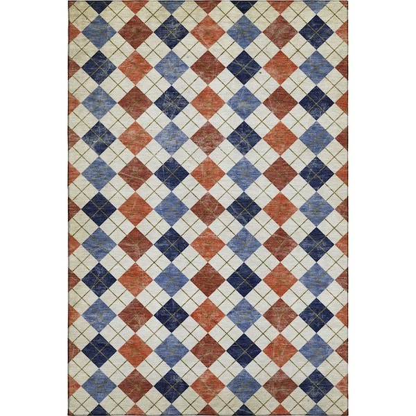Mayfield Premium Machine Washable Abstract AMF2237 Orange 10 ft. x 14 ft. Area Rug
