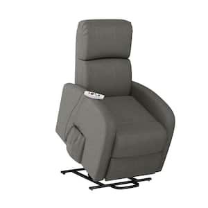 Gray Power Recline and Lift Chair with Heat and Massage