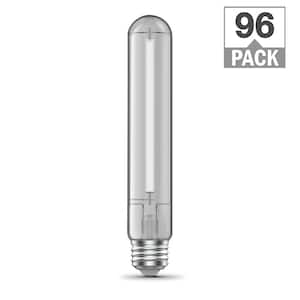 60-Watt Equivalent T10L Dimmable Straight White Filament Clear E26 Vintage LED Light Bulb Bright White 3000K(96-Pack)