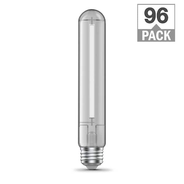 Feit Electric 60-Watt Equivalent T10L Dimmable Straight White Filament Clear E26 Vintage LED Light Bulb Bright White 3000K(96-Pack)