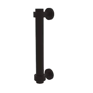 8 in. Center-to-Center Door Pull with Groovy Aents in Oil Rubbed Bronze