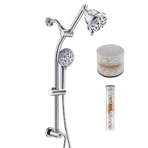 Drill-Free Adjustable Slide Bar with Diverter with Filtered Shower Head and Hand Shower, Polished Chrome