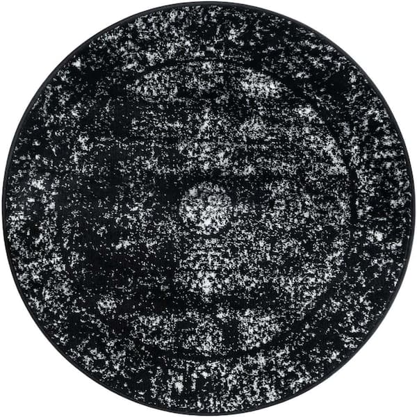 Unique Loom Sofia Casino Black 3 ft. 3 in. x 3 ft. 3 in. Area Rug