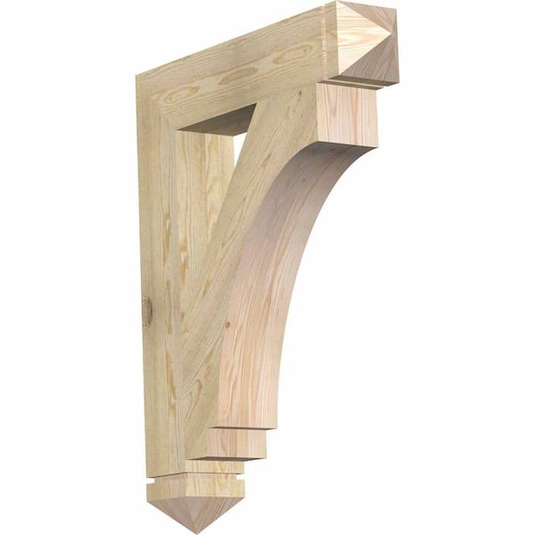 Ekena Millwork 6 in. x 40 in. x 32 in. Douglas Fir Imperial Arts and Crafts Rough Sawn Bracket
