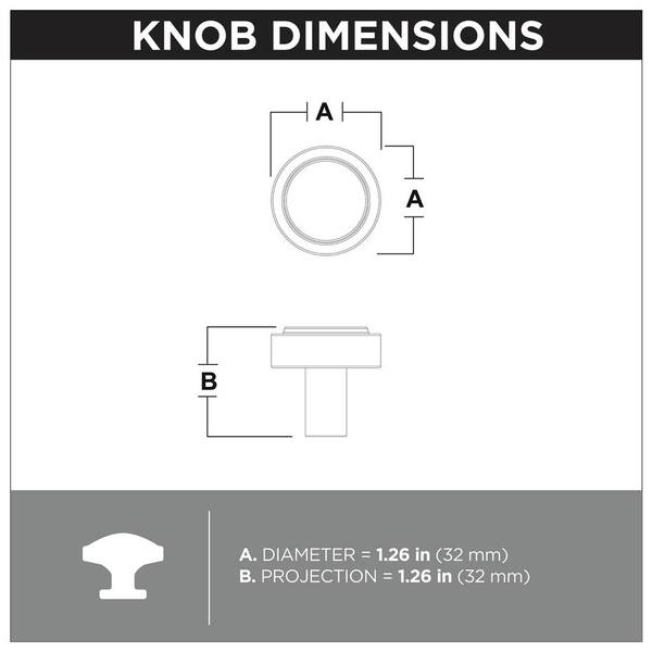 Soft Industrial 1-1/4 in. ( 32 mm) Vintage Brass Round Cabinet Knob Soft Industrial 1-1/4 in. ( 32 mm) Vintage Brass Round Cabinet Knob