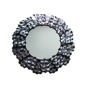 Furniture of America Medium Round Silver Beveled Glass Contemporary Mirror  (39.38 in. H x 39.38 in. W) IDF-571M - The Home Depot