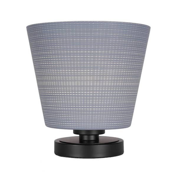 Unbranded Quincy 10 in. Matte Black Accent Lamp with Glass Shade