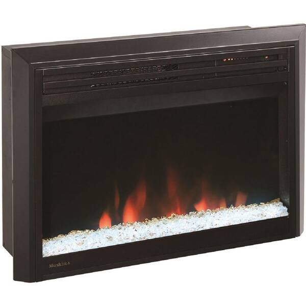 Muskoka 28 in. LED Crushed Glass Electric Firebox Insert in Black-DISCONTINUED