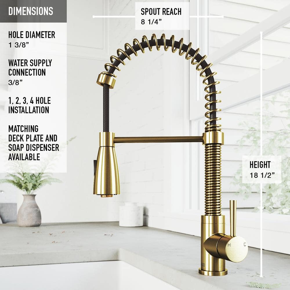 Elegant Matte Gold Pull-Down Kitchen Faucet with 360° Swivel Spout