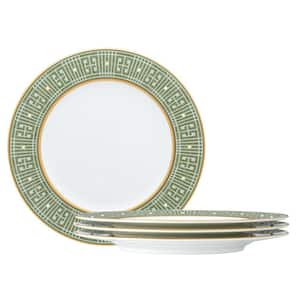 Infinity Green Gold 8.5 in. (Green) Bone China Salad Plates, (Set of 4)