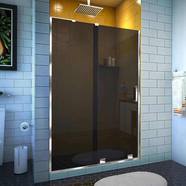 DreamLine Mirage-Z 48 in. W x 72 in. H Sliding Frameless Shower Door in Chrome with Smoke Gray Glass