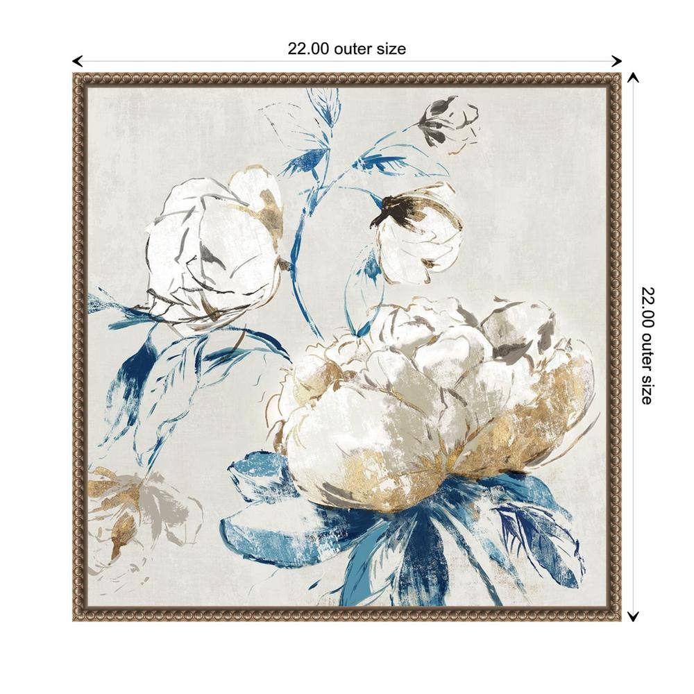 Gold Rosa II Floral Canvas Print with Bronze Frame, 22 x 22 inches