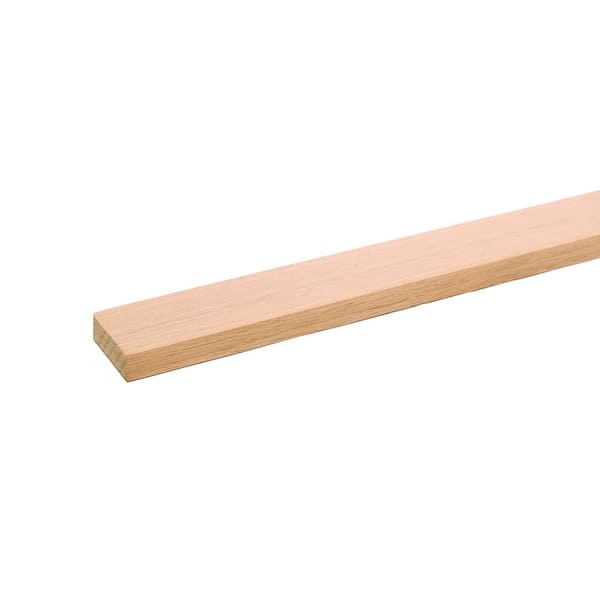 Project Board - 96 in. x 2 in. x 1 in. - Unfinished S4S Red Oak Wood w/No Finger Joints - Ideal for DIY Shelving