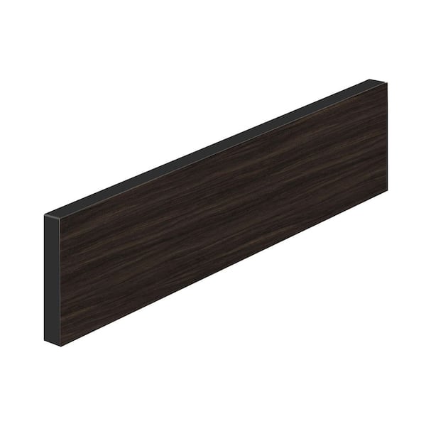 24.5 in. D L x 4 in. D Engineered Composite Countertop Sidesplash in Espresso Etimoe with Luster Finish
