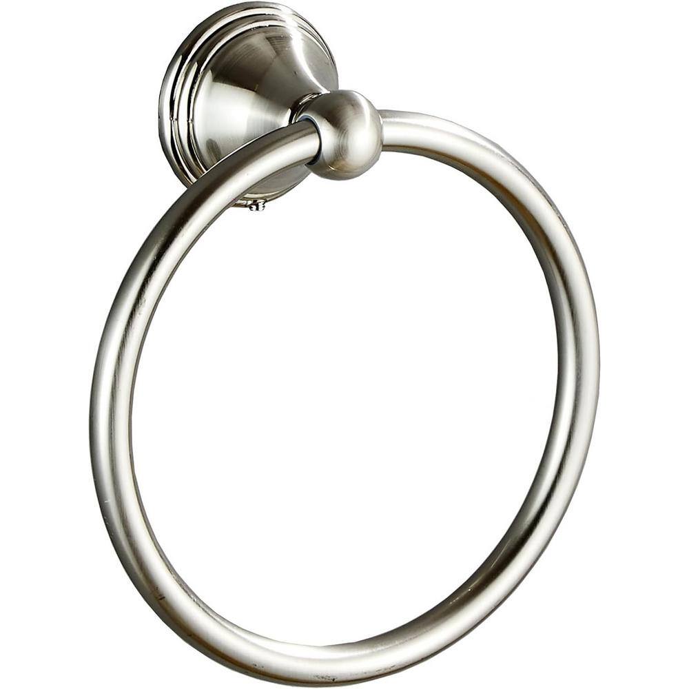 Stainless Steel Wall Mounted Round Towel Ring in Brushed Nickel