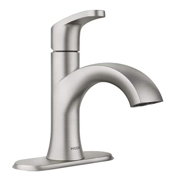 MOEN Karis Single Hole Single Handle Bathroom Faucet in Spot Resist Brushed Nickel