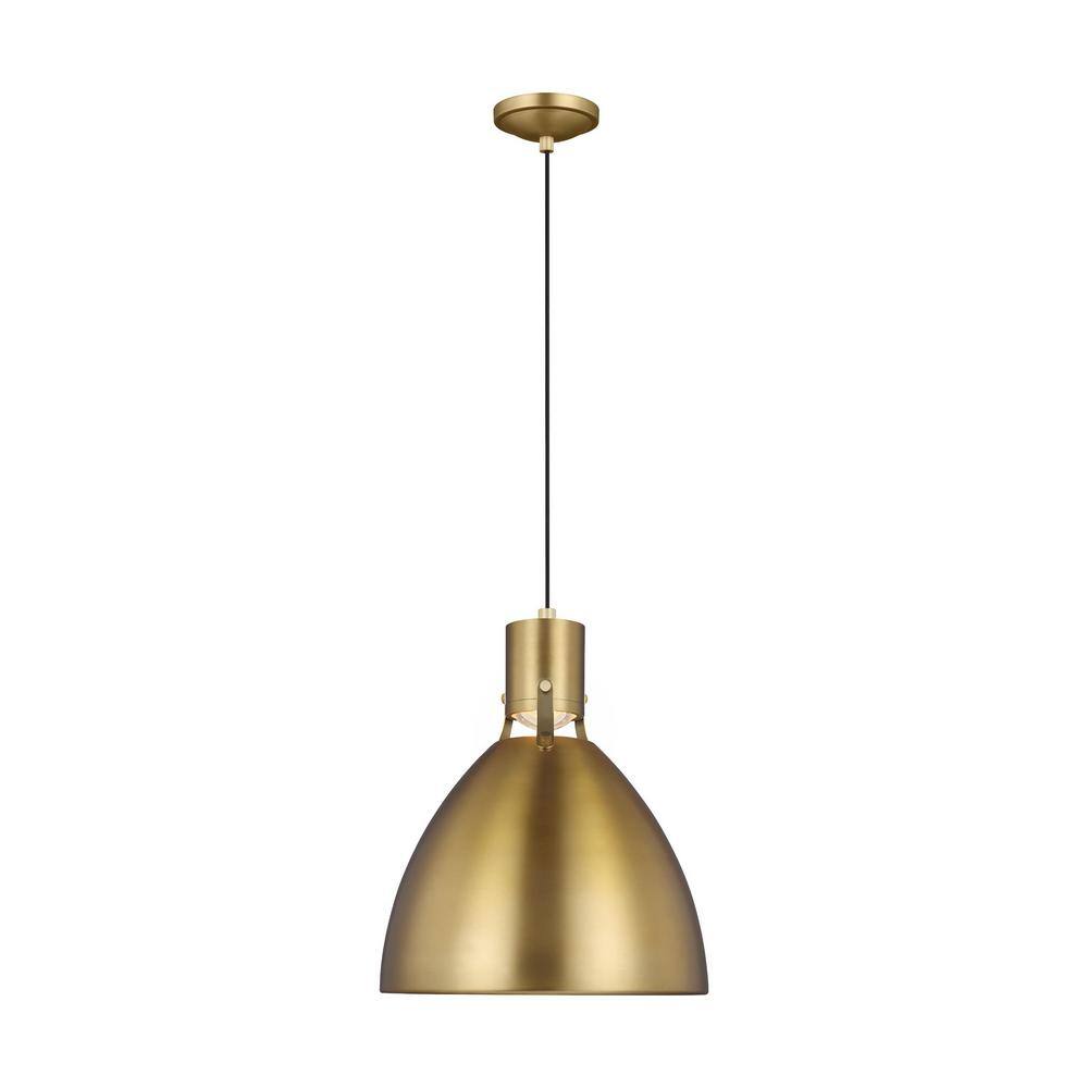 Scandinavian Inverted Bowl LED Pendant in Burnished Brass