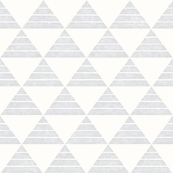 A-Street Prints Summit Light Grey Triangle Paper Strippable Roll Wallpaper (Covers 56.4 sq. ft.)