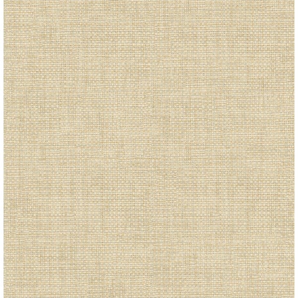 Brewster Twine Honey Grass Weave DARK BEIGE Wallpaper Sample