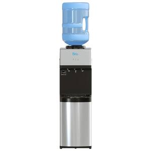 Hot Cold and Room Temp Water Dispenser Cooler Top Load, Tri Temp, Black and Stainless Steel, Essential Series