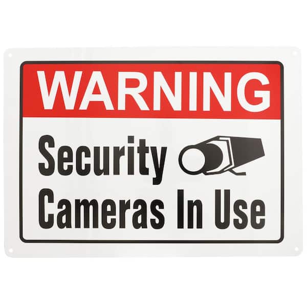Everbilt 10 in. x 14 in. Aluminium Security Cameras In Use Sign