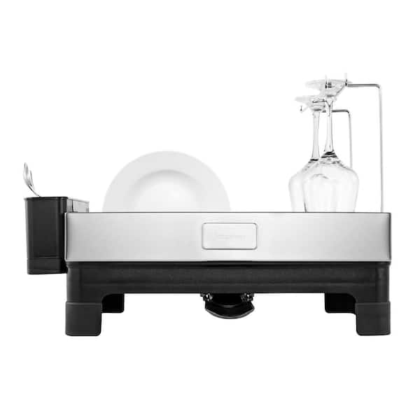 Reviews for simplehuman Steel Frame Dish Rack with Wine Glass Holder, White  Steel