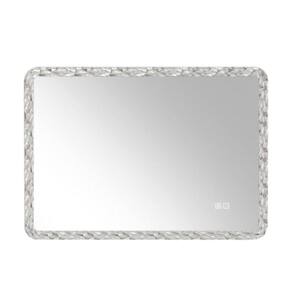 25.20 in. W x 38.58 in. H Rectangular Framed Smart Bathroom Vanity Mirror Anti-Fog and Adjustable Brightness in White