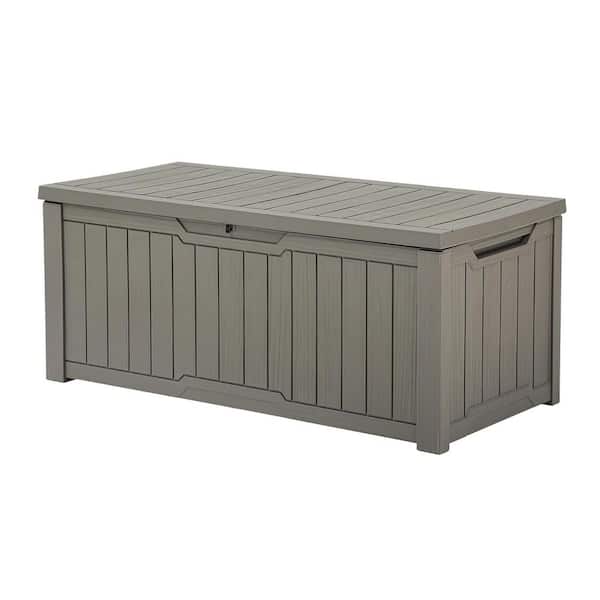 Unbranded 120 Gal. Large Taupe Resin Deck Box