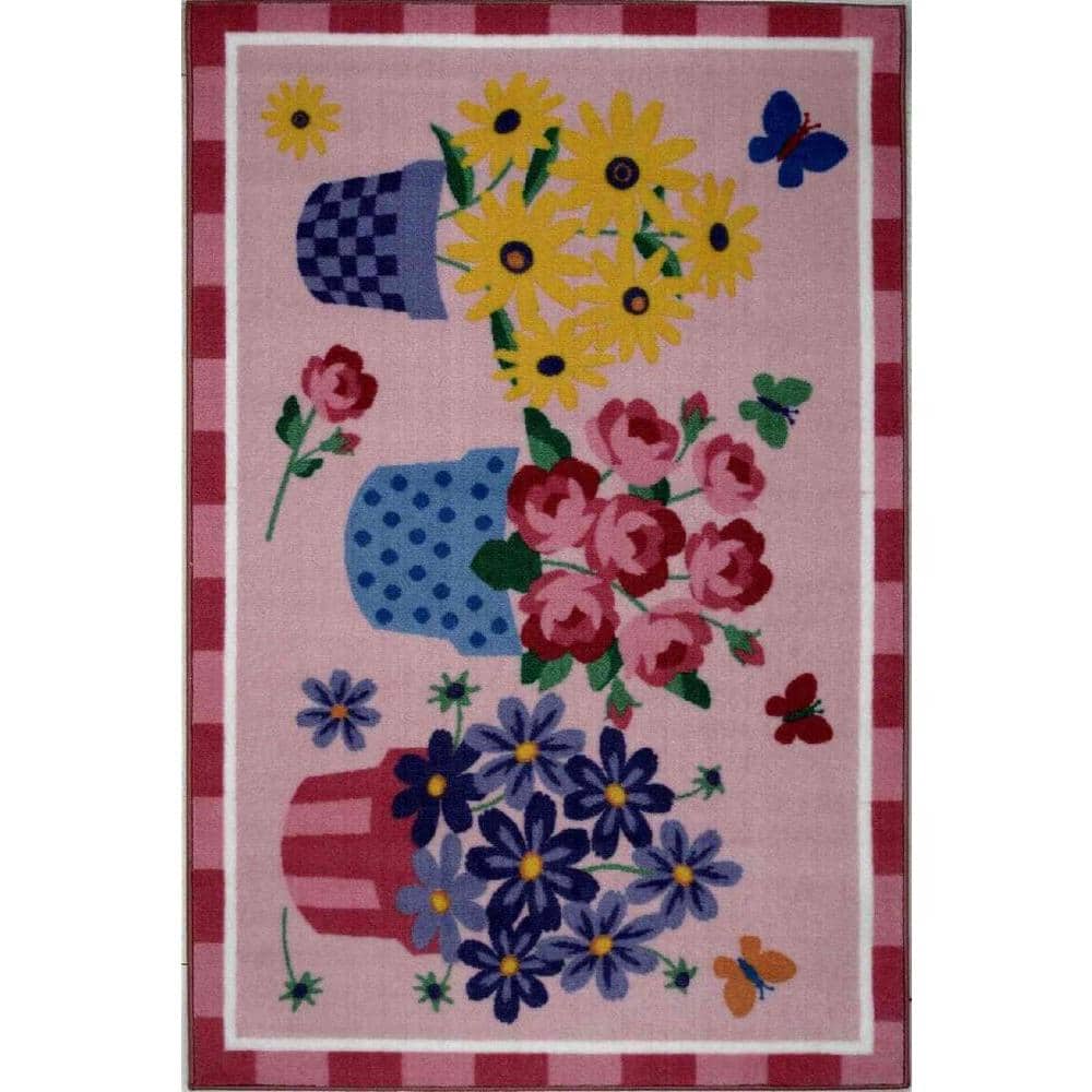 UPC 841848000025 product image for LA Rug Olive Kids Blossoms and Butterflies Multi Colored 3 ft. x 5 ft. Area Rug | upcitemdb.com
