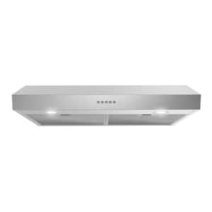 30 in. 165 CFM Rapallo Ducted Under Cabinet Range Hood in Stainless Steel, Mesh Filters, Push Button Control, LED Lights