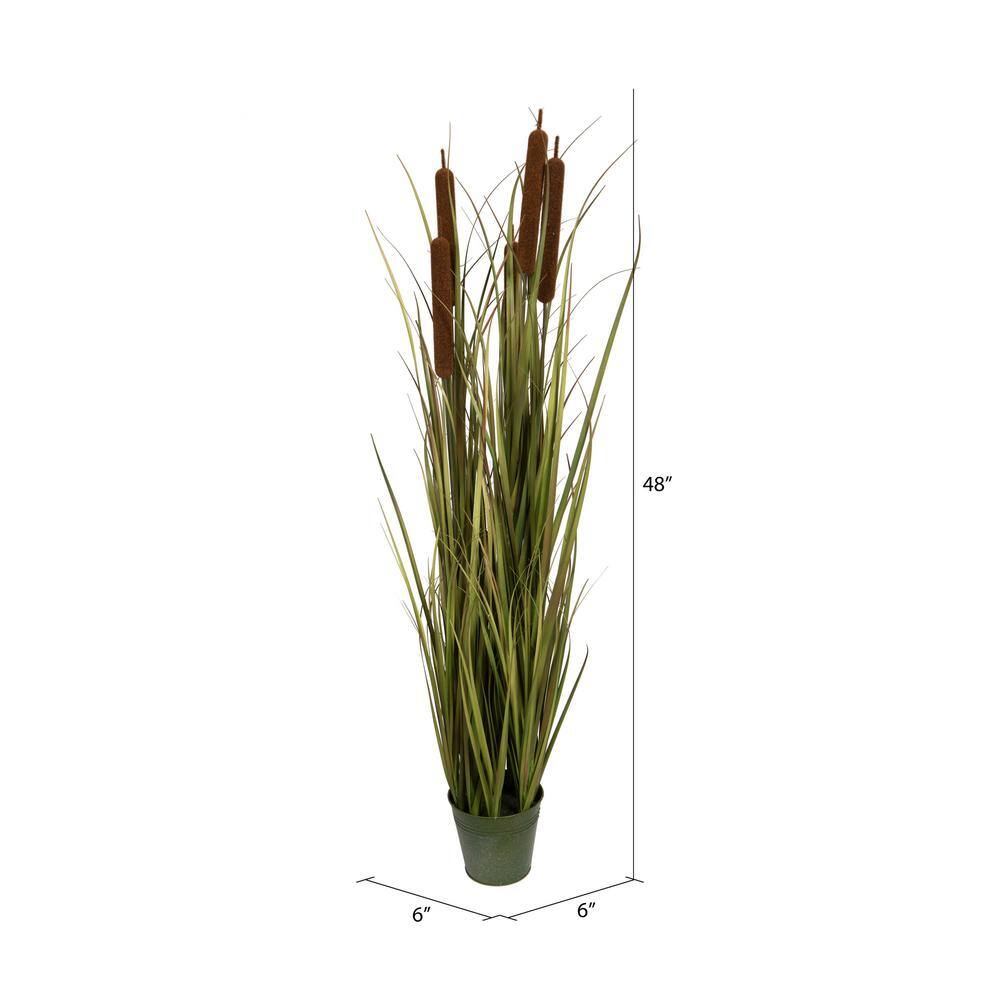 48" Green and Brown Artificial Grass Arrangement in Iron Pot