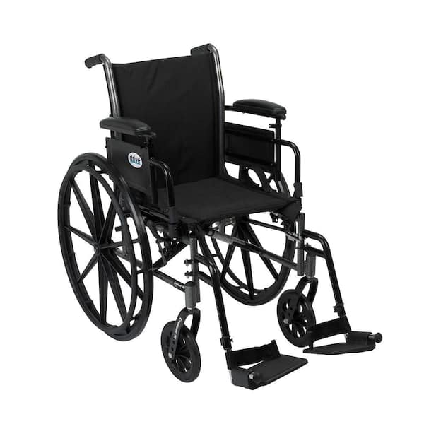 Drive Medical Cruiser III Wheelchair with Removable Flip Back Arms, Adjustable Desk Arms and Swing Away Footrest