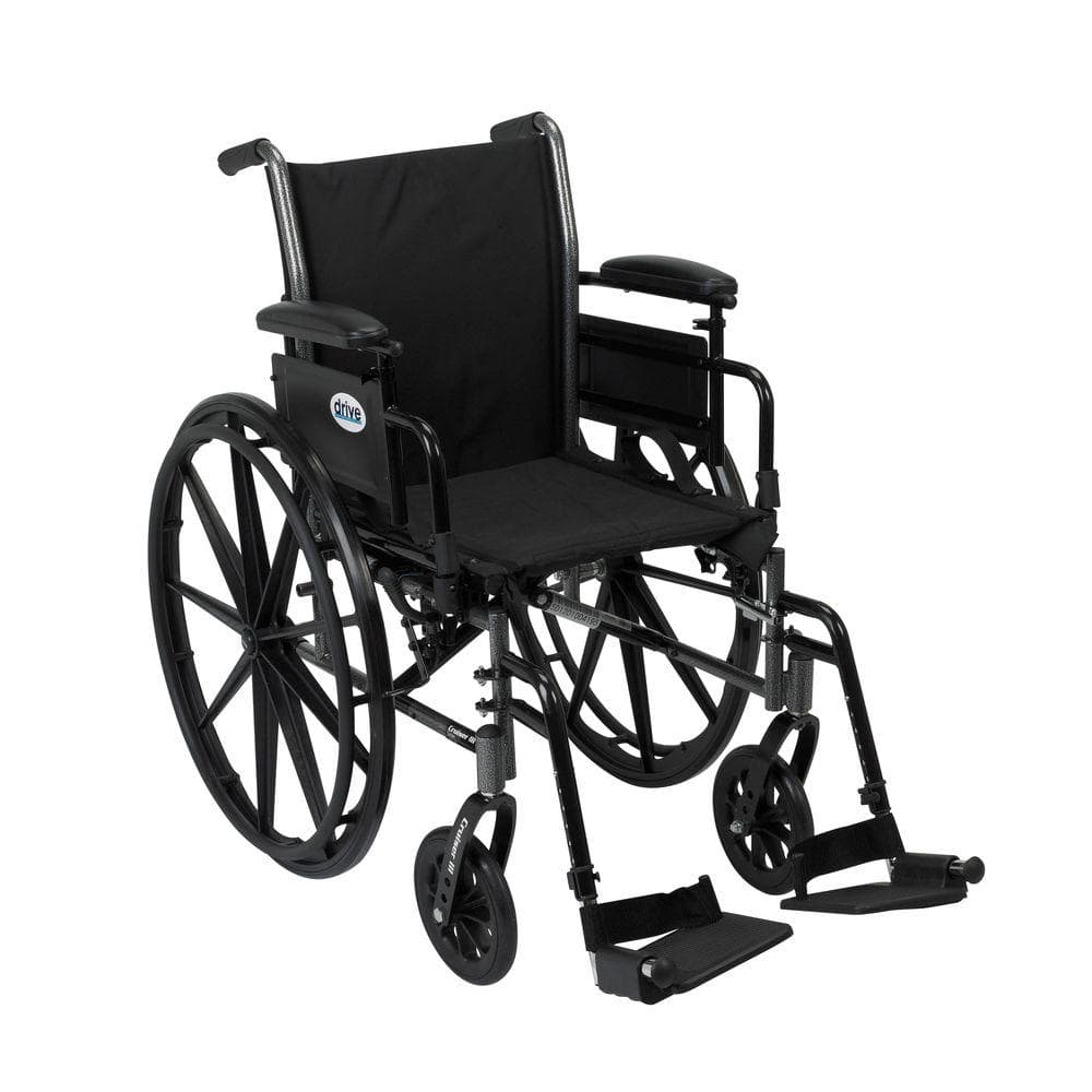 Drive Medical Cruiser III Light Weight Wheelchair with Removable Flip Back  Desk Arms and Swing-Away Footrest k316dda-sf
