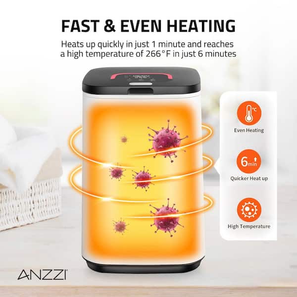 ANZZI 23L Luxury Bucket Towel Warmer in White with Double Holders