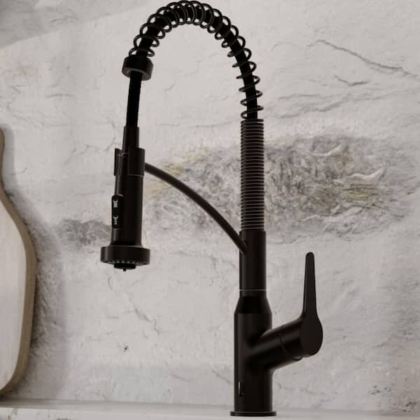 Scottsdale Single Hole Single Handle Pull-Down Sprayer Sensor Kitchen Faucet In Matte Black