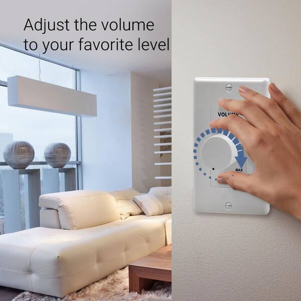 thumbnail image 2 of OSD Audio VKR120 In-Wall Speaker Volume Control – Rotary Knob, Resistor Based, White, 150W 2 of 5