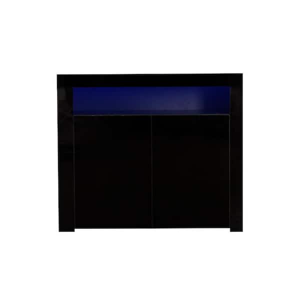 Unbranded Black Cupboard Buffet Wooden Storage Sideboard with 2-Doors