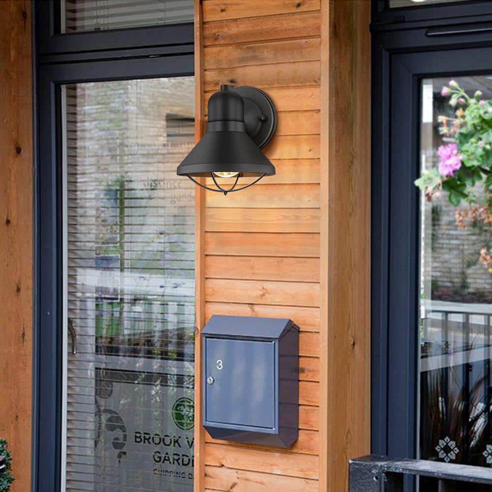 Matte Black Traditional Bell Outdoor Wall Sconce