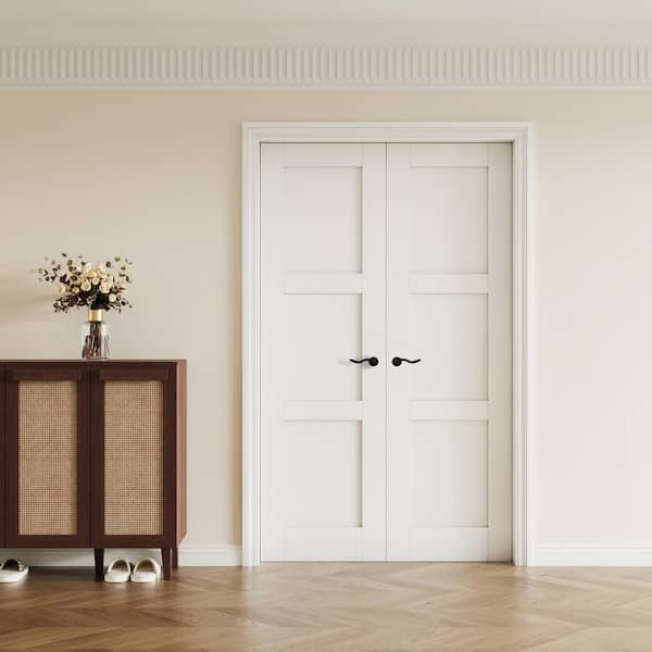 ARK DESIGN 48 in. x 96 in. Universal 3-Paneled Blank White Solid